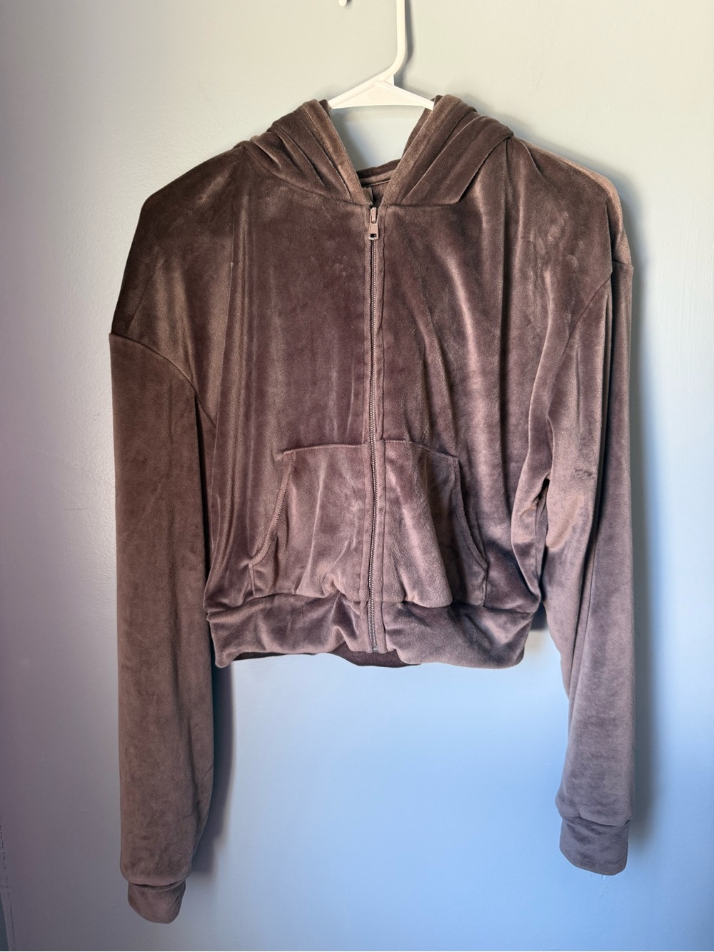 Skims Brown Velour Full Zip Size medium